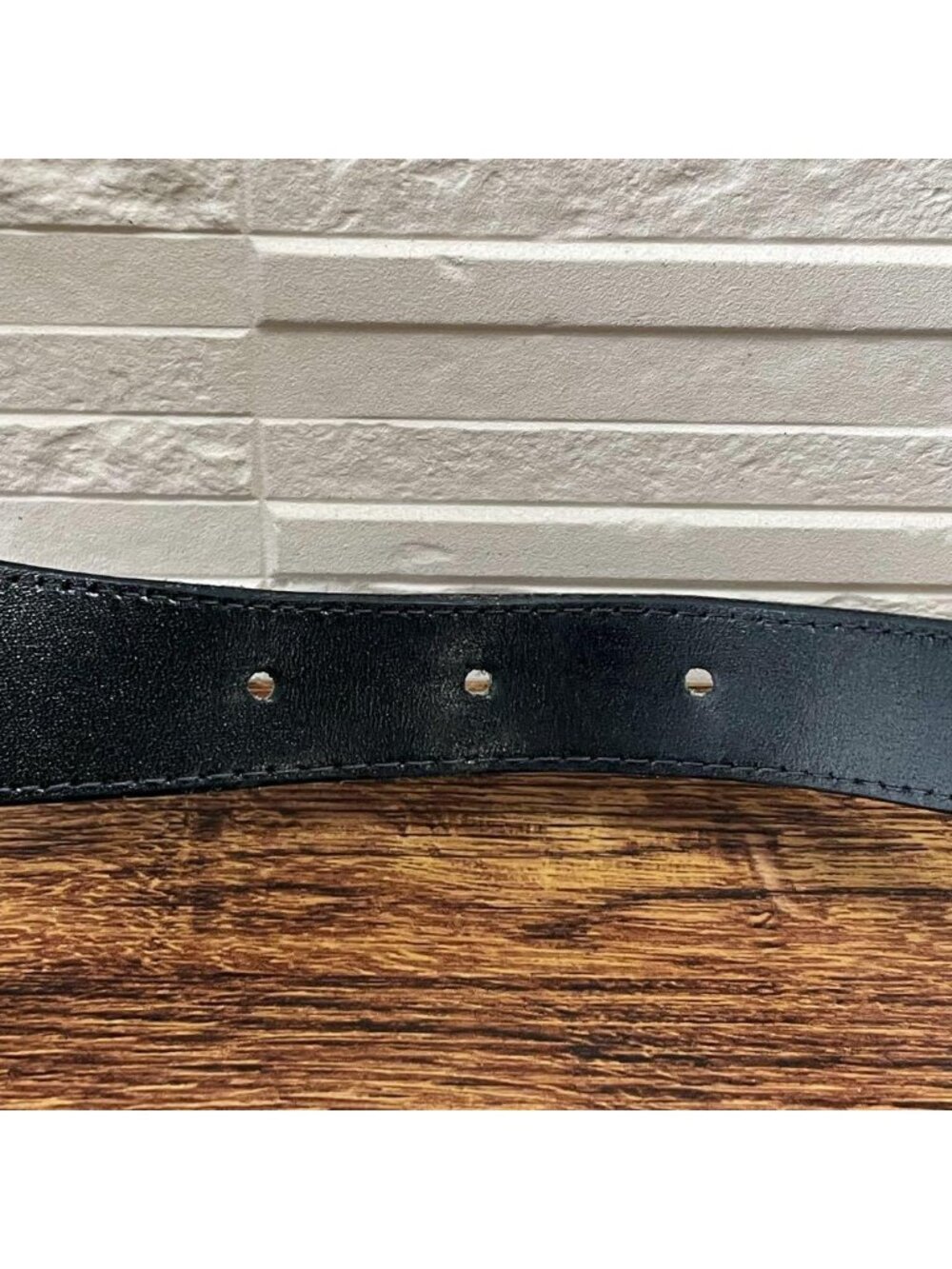 Gucci GG Leather Belt Gold Buckle Navy Hysteria - Picture 9 of 10